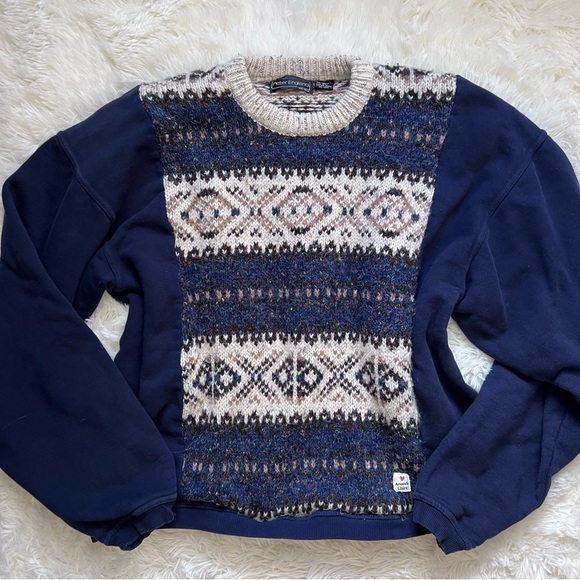 Peter England Other - Vintage Upcycled Peter England Knit Sweater with Modern Sleeves